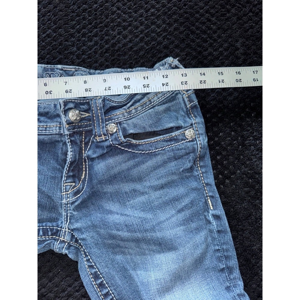 Miss Me Women's Boot Embellish Blue Denim Low Rise Medium Wash Size 25 - Picture 9 of 12
